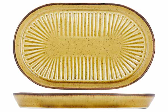 Solas Mustard Oval Teller 19x12,5cm